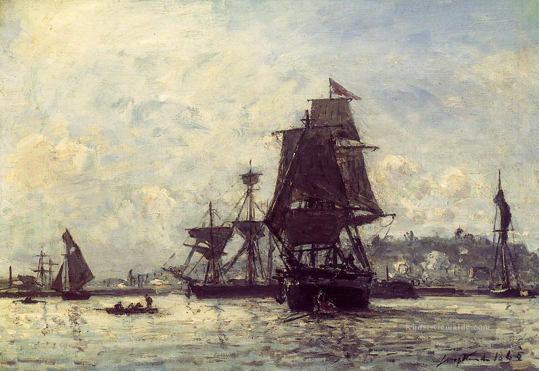 Segelschiffe bei Honfleur Schiff Seestück Johan Barthold Jongkind Ölgemälde